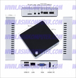 Mini Pc Intel Atom Z3735F Dual Display Hdmi Vga 2/32gb Win10