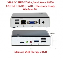 Mini PC HDMI VGA Intel Atom x5 z8350 2GB 32GB Win10 Wintel NUC MiniPC