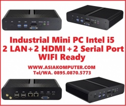 Industrial Mini PC i5 Dual LAN Dual HDMI Dual Serial Comm Port Fanless