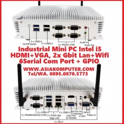 Industrial Mini PC i5 6 Serial Comm Port GPIO Fanless MiniPC